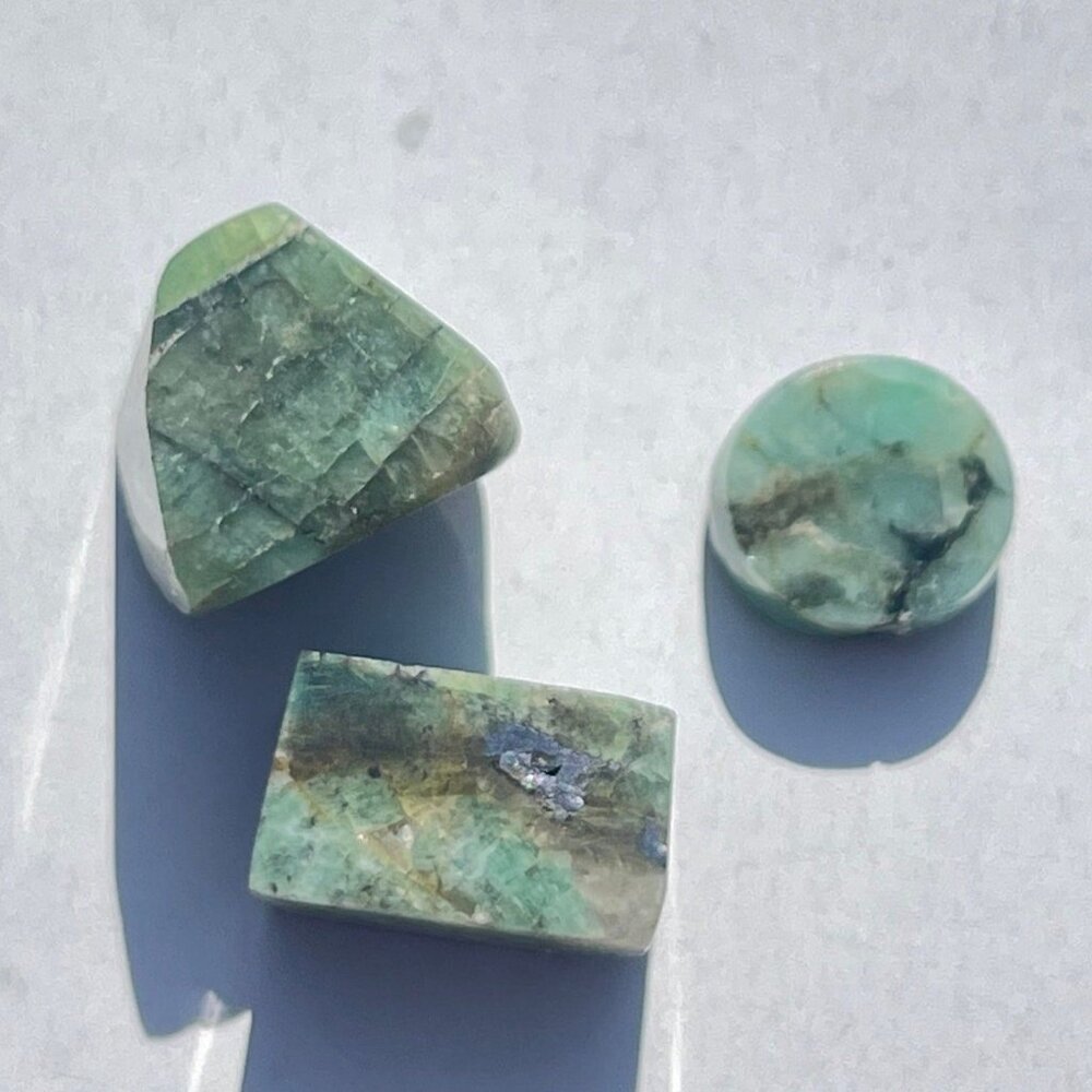 28.50cts Emerald Parcel - Custom Cut in display case